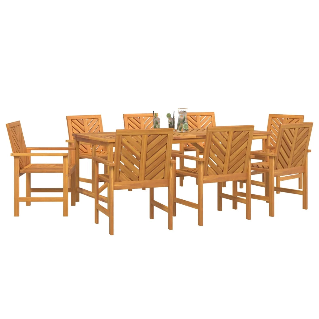 Set da Pranzo per Giardino 9 pcs Marrone 3154117