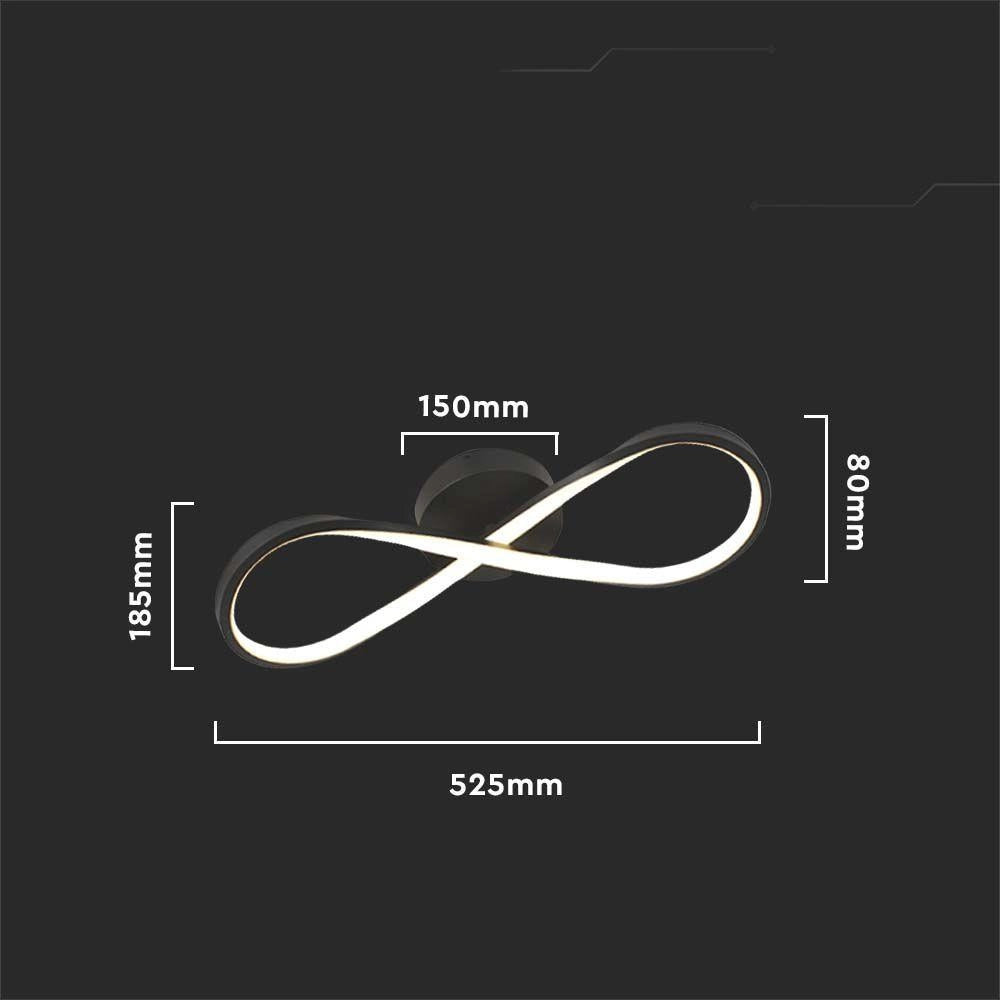 Plafoniera LED nera V-TAC VT-7789 24W 3000K 52,5cm