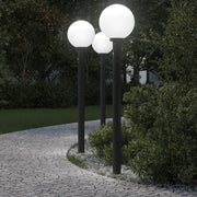 Lampioni a paletto con sensore 3 pz 120 cm neri IP44 4006118