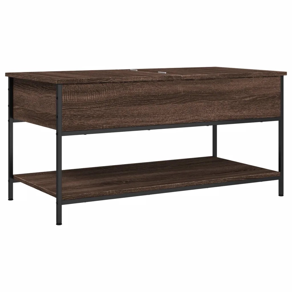 Tavolino Salotto-Tavolino da soggiorno-Tavolo Rovere Marrone 100x50x50cm Multistrato Metallo