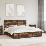 Struttura del letto con cassetto Rovere fumé 180 x 200 cm