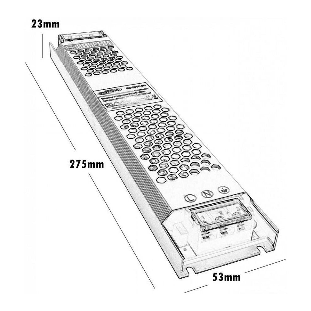 Trade Shop - Alimentatore Stabilizzato 200watt Slim Trasformatore 24v 8.3a 2 Uscite S24v-200w -