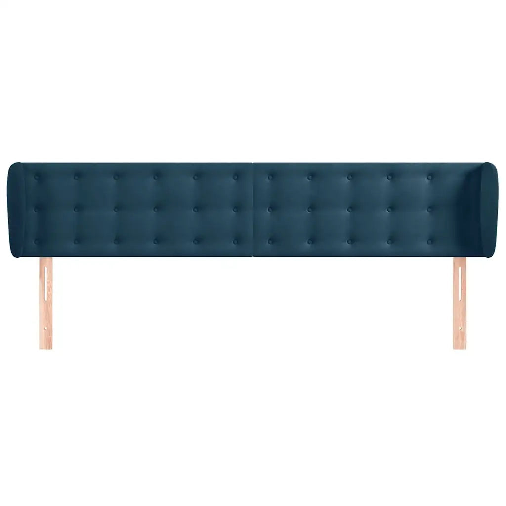 Testiera ad Orecchio Blu Scuro 183x23x78/88 cm in Velluto