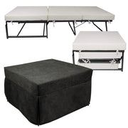 Pouf Letto Brandina con Materasso Pieghevole 78x78x47 cm Avalli Contract Grigio