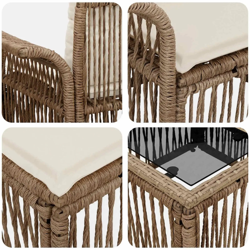 Set Divano da Giardino 8 pz Beige polyrattan 3434769