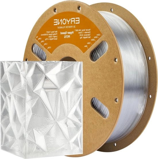 Filamento di Stampante 3D ad Alta Velocità 1,75mm +/- 0,03mm PETG - Translucido - 1kg (2,2LBS) / Bobina