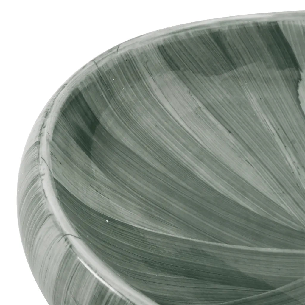 Lavabo da Appoggio-Lavandino Verde Ovale 59x40x15 cm Ceramica