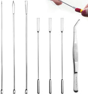 Set di 6 Spatelle di Laboratorio in Argento - Adatto per Laboratorio - Utilizzo Medico - Peli di Polimero