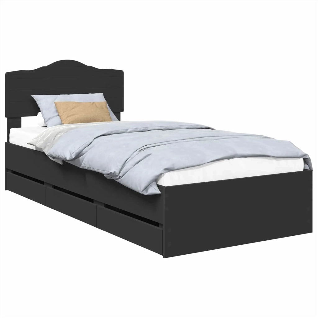 Struttura del letto Nero 75 x 190 cm Legno Ingegnerizzato 3413055