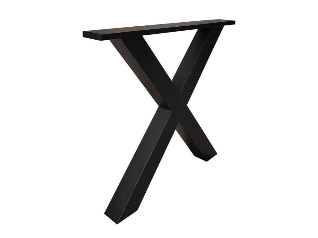 Gambe a X, Metallo, 84x71 cm, Supporto, Cavalletto, Per Piani di Tavolo, Soggiorno, Sala da Pranzo, Ufficio, Nero