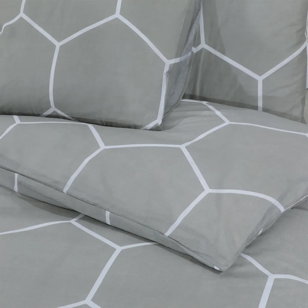 Set Copripiumino Grigio 240x220 cm in Cotone 136449
