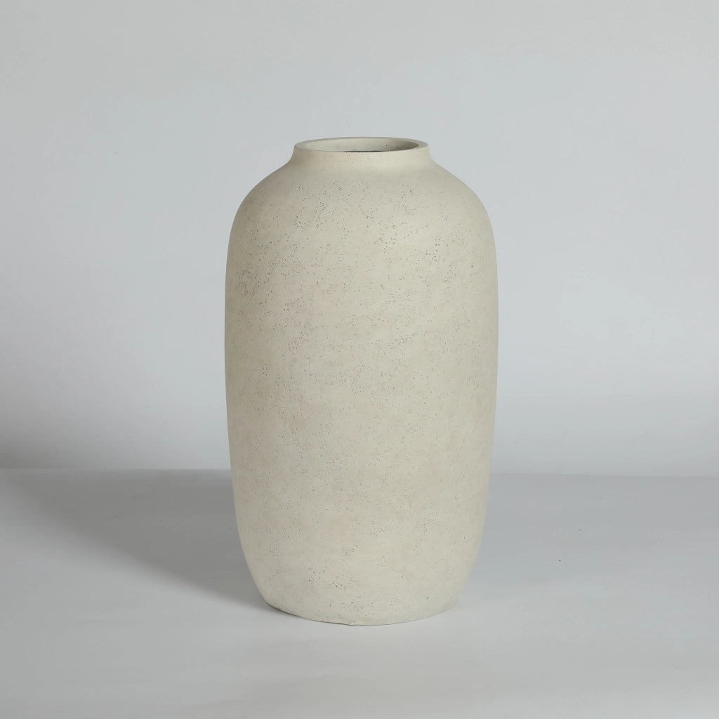 Fioriera rotonda impermeabile design moderno per interni ed esterni in ossido di magnesio bianco 30 × 51 cm