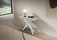 Consolle Allungabile 90-196x40x77 cm Saki Small Cashmere Gambe Bianche