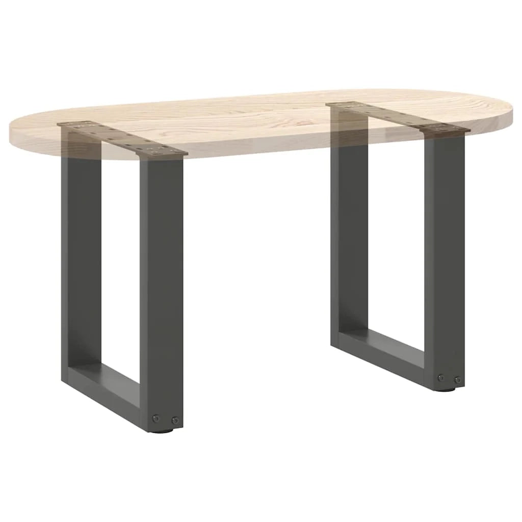Set di 2 gambe per tavolino a forma di U 28 x 43 cm con piedini regolabili design moderno in acciaio antracite 02_0057390