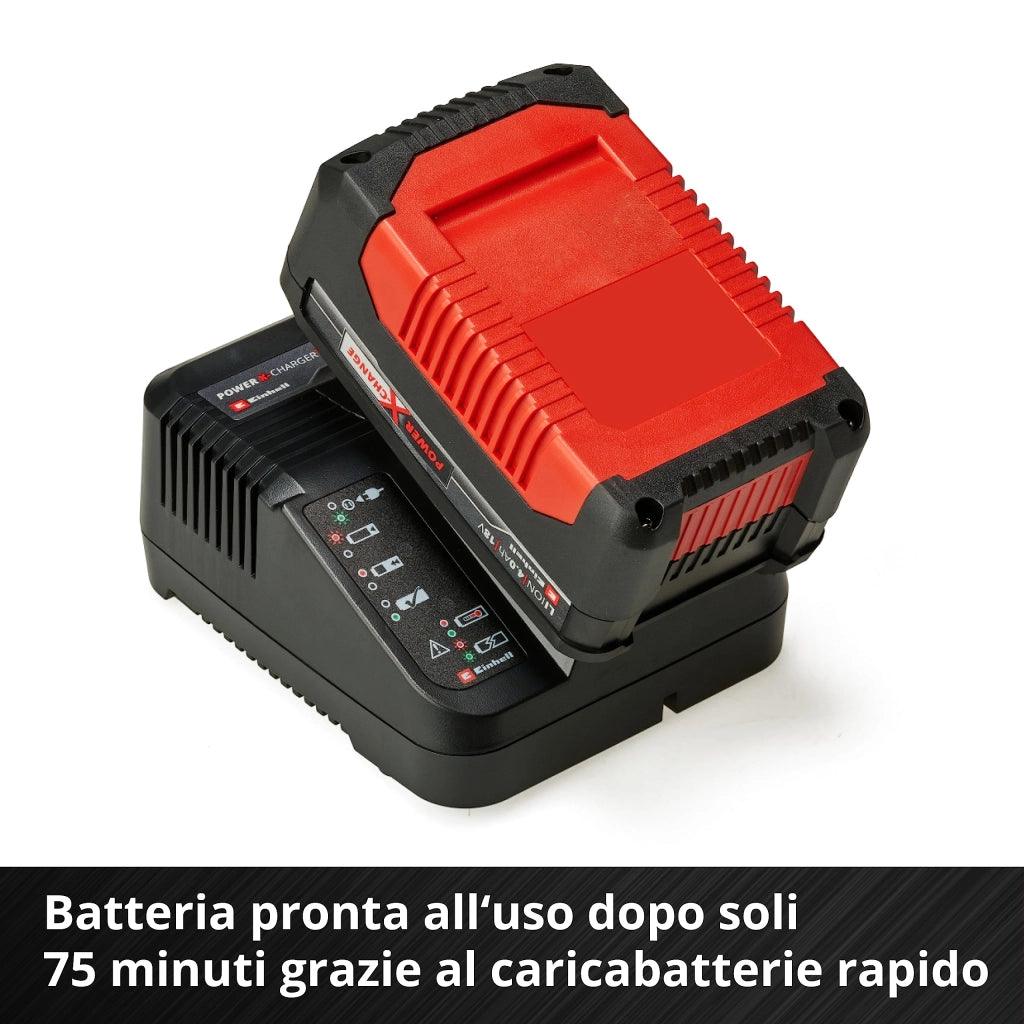 Kit Batteria al Litio Power X-Change 18V 4,0Ah con Caricabatteria Rapido Compatibile con Tutti gli Utensili Einhell