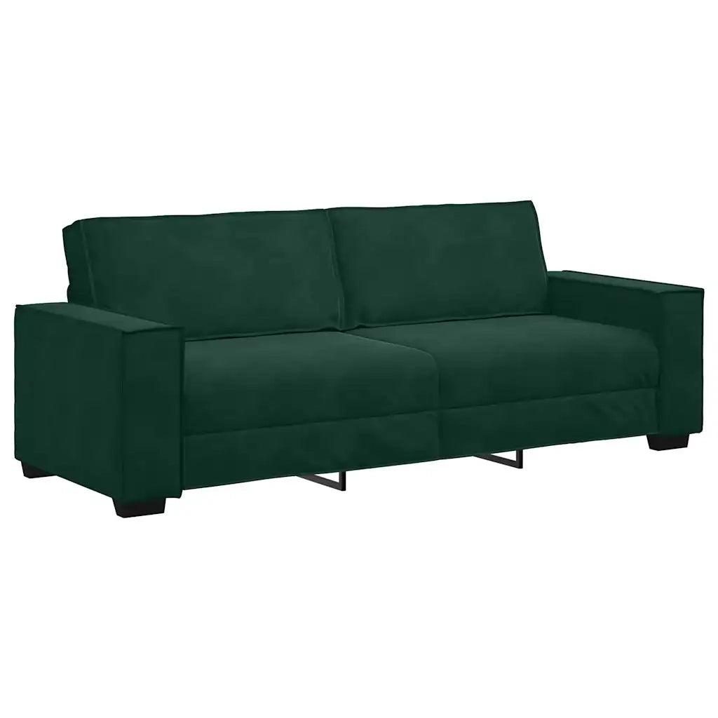 vidaXL Set di Divani 3 pz con Cuscini Verde scuro in Velluto