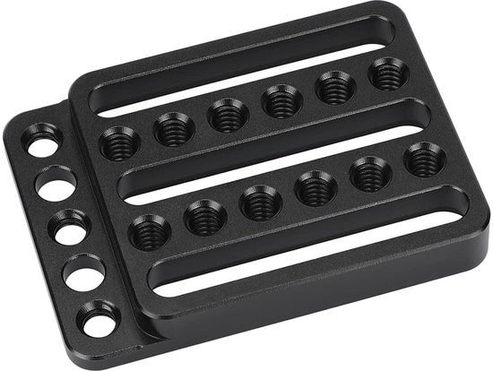 Piattaforma di Accoppiamento per Fotocamera Mini - Estensione con Viti 1/4"-20 - Accessori per Fotocamera DSLR - Multifunzionale - Leggero - Costruzione in Lega di Alluminio - Piattaforma di Accoppiamento per Fotocamera