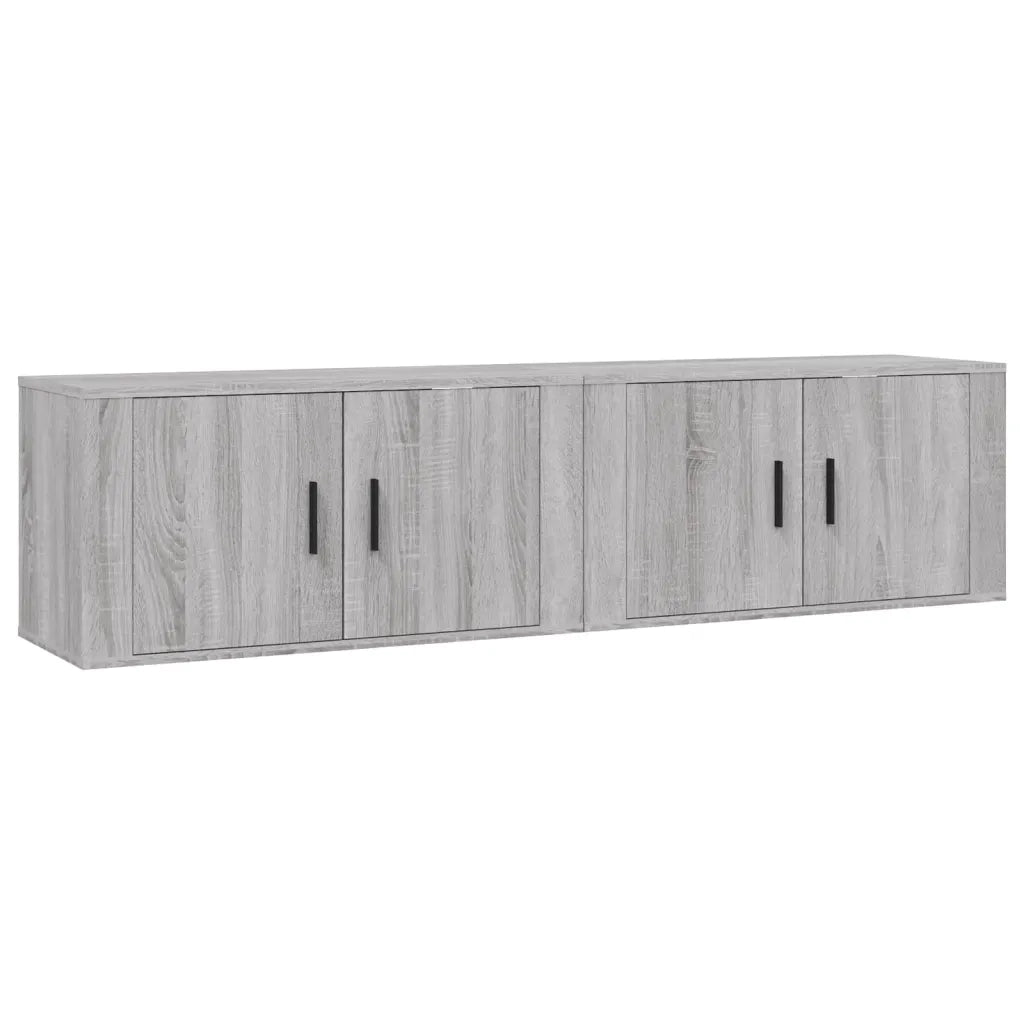 Mobili Porta TV a Parete 2 pz-Set di 2 Credenza per TV sospesa Grigio Sonoma 80x34,5x40 cm