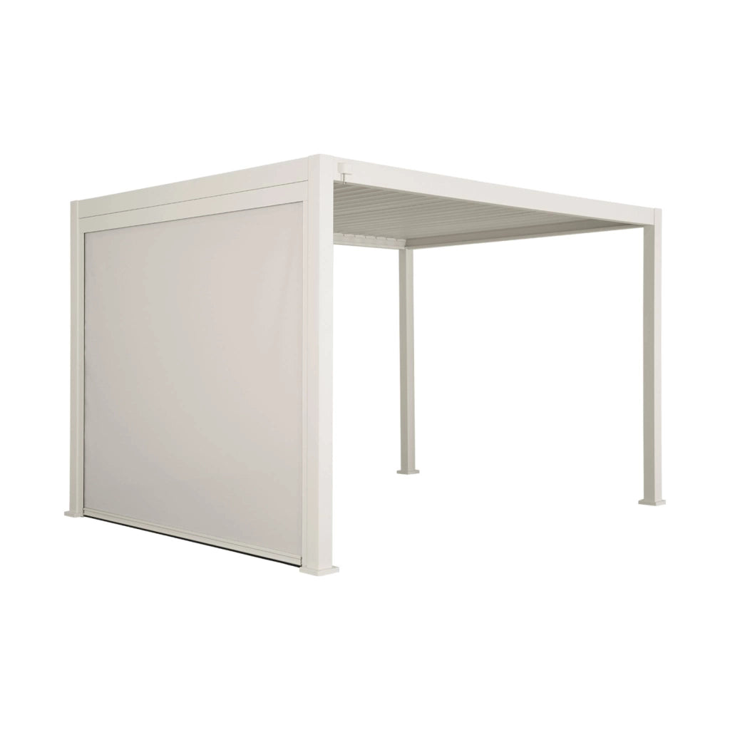 Pergola bioclimatica 3x4m in alluminio + tenda da sole 3m, beige