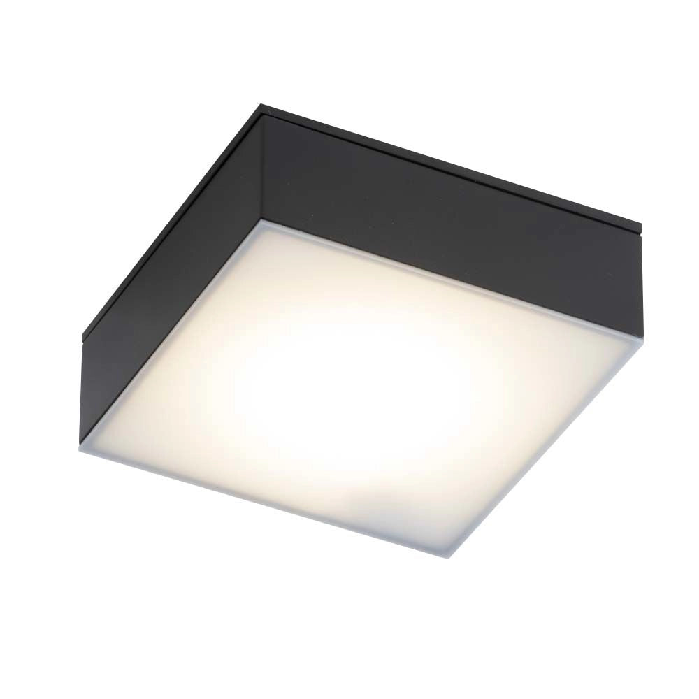 Faretto bagno quadrato nero LED 10W 3000K Tottori 8057