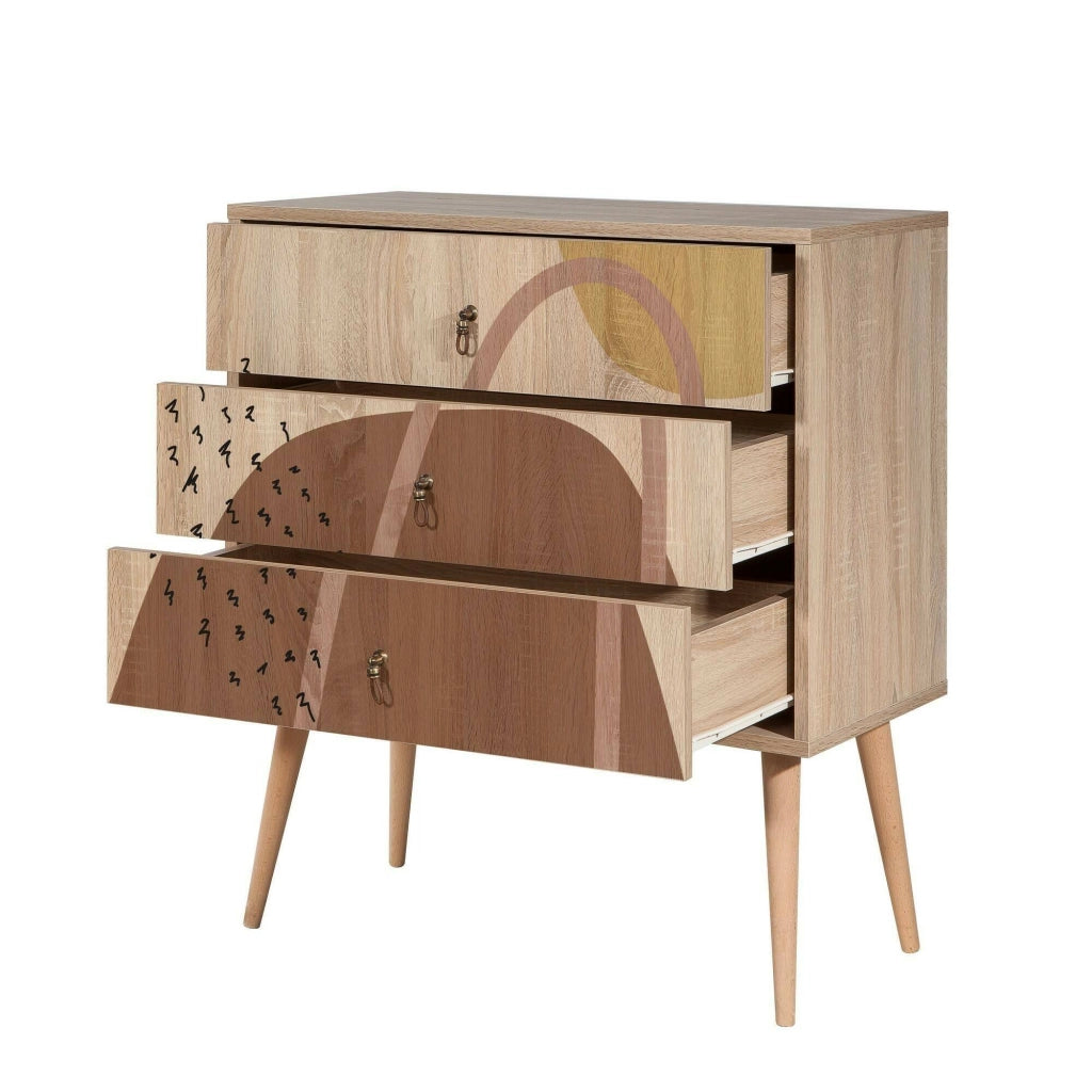 Cassettiera Apricale, Settimino multiuso, Comò camera da letto, Mobile con cassetti, 80x40h89 cm, Multicolore