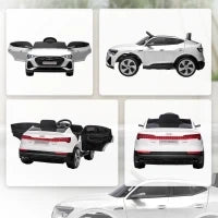 Macchina Elettrica per Bambini 12V con Telecomando, Velocità 3-8km/h, Luci e Musica, Età 3-5 Anni, Bianco