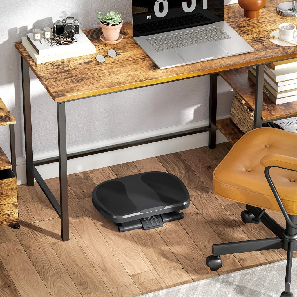 Poggiapiedi da scrivania, regolabile in altezza su 3 livelli, poggiapiedi ergonomico, per casa, ufficio, grigio