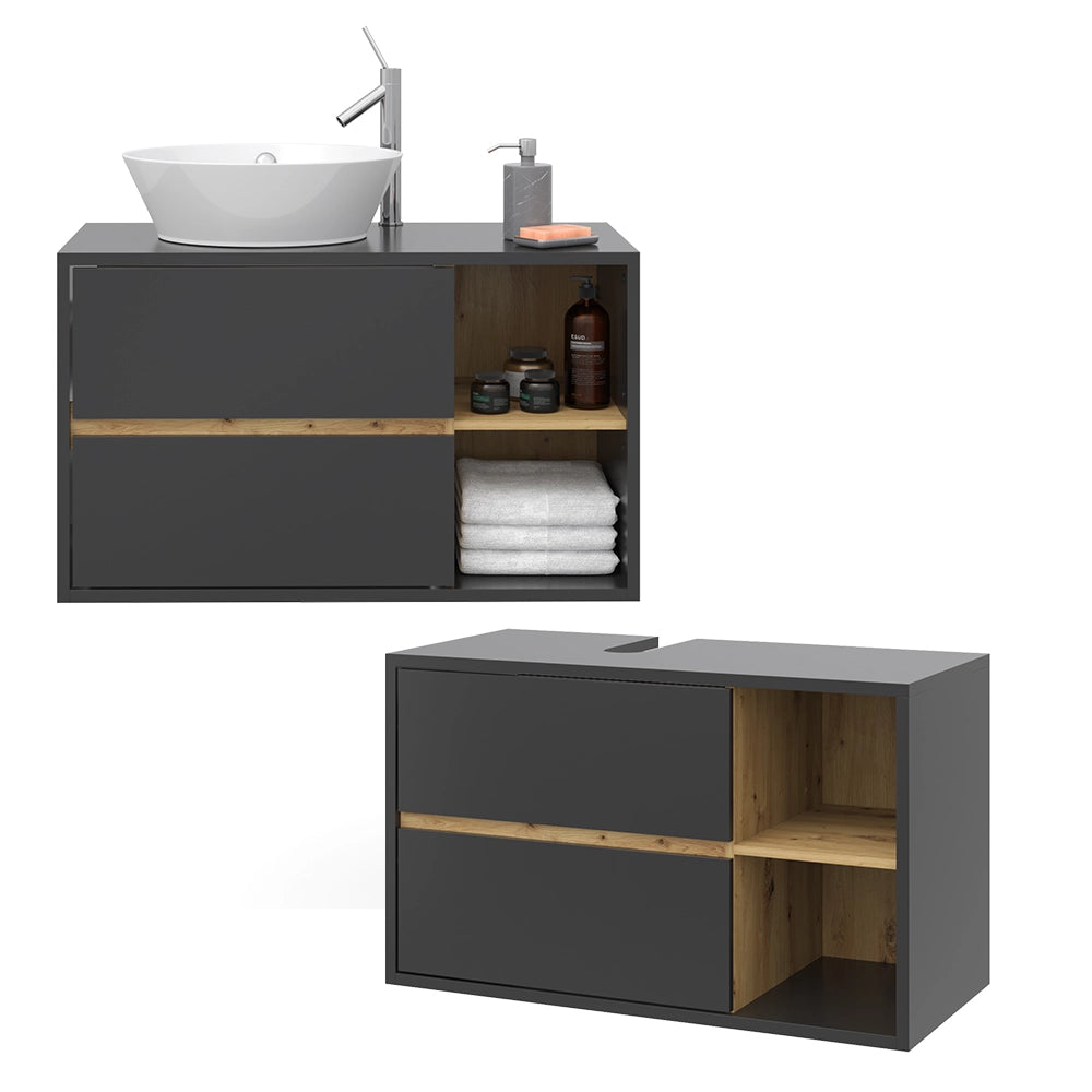 Vicco Mobile sottolavabo per bagno Antracite 100 x 60 cm