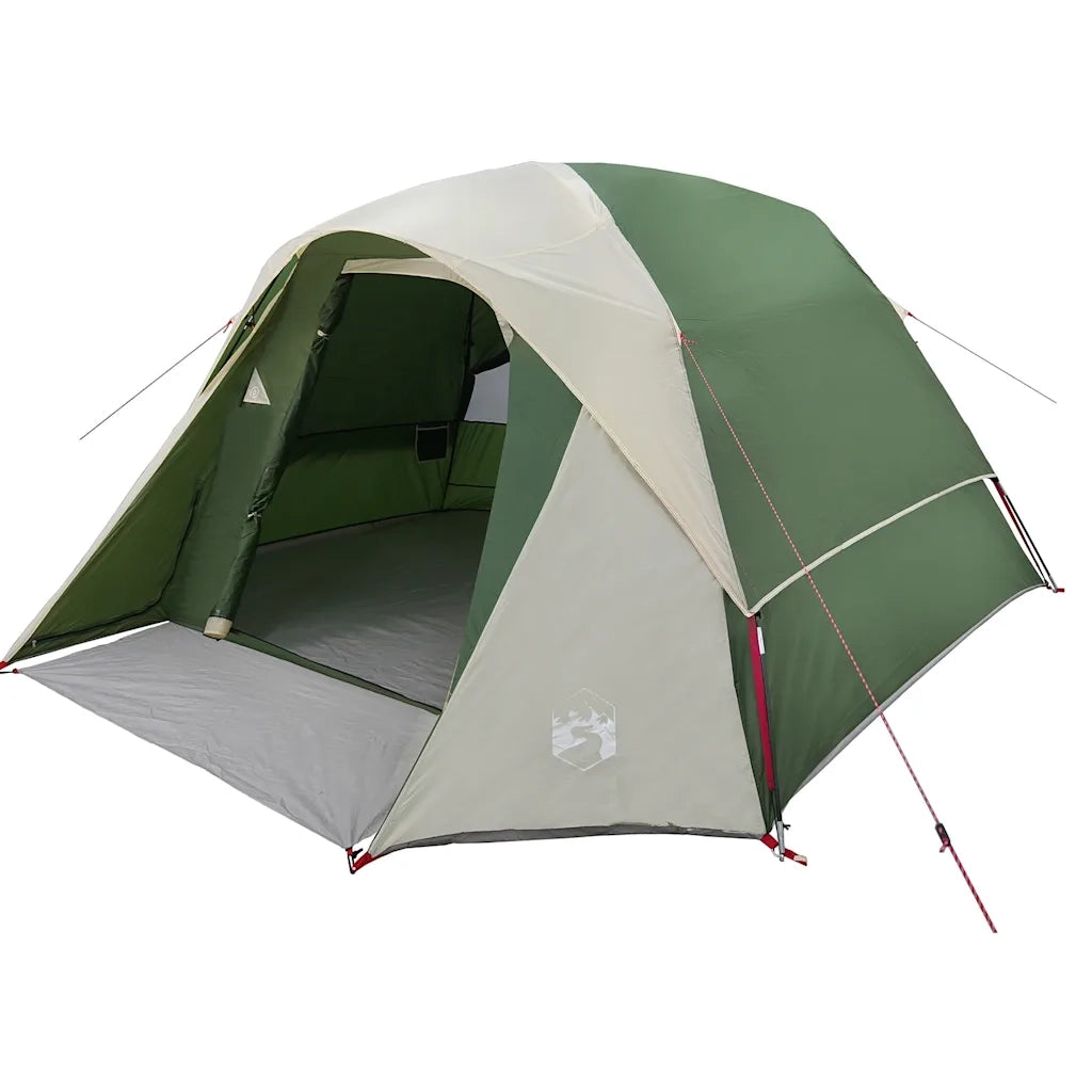 Tenda da Campeggio a Cabina per 4 Persone Verde Impermeabile