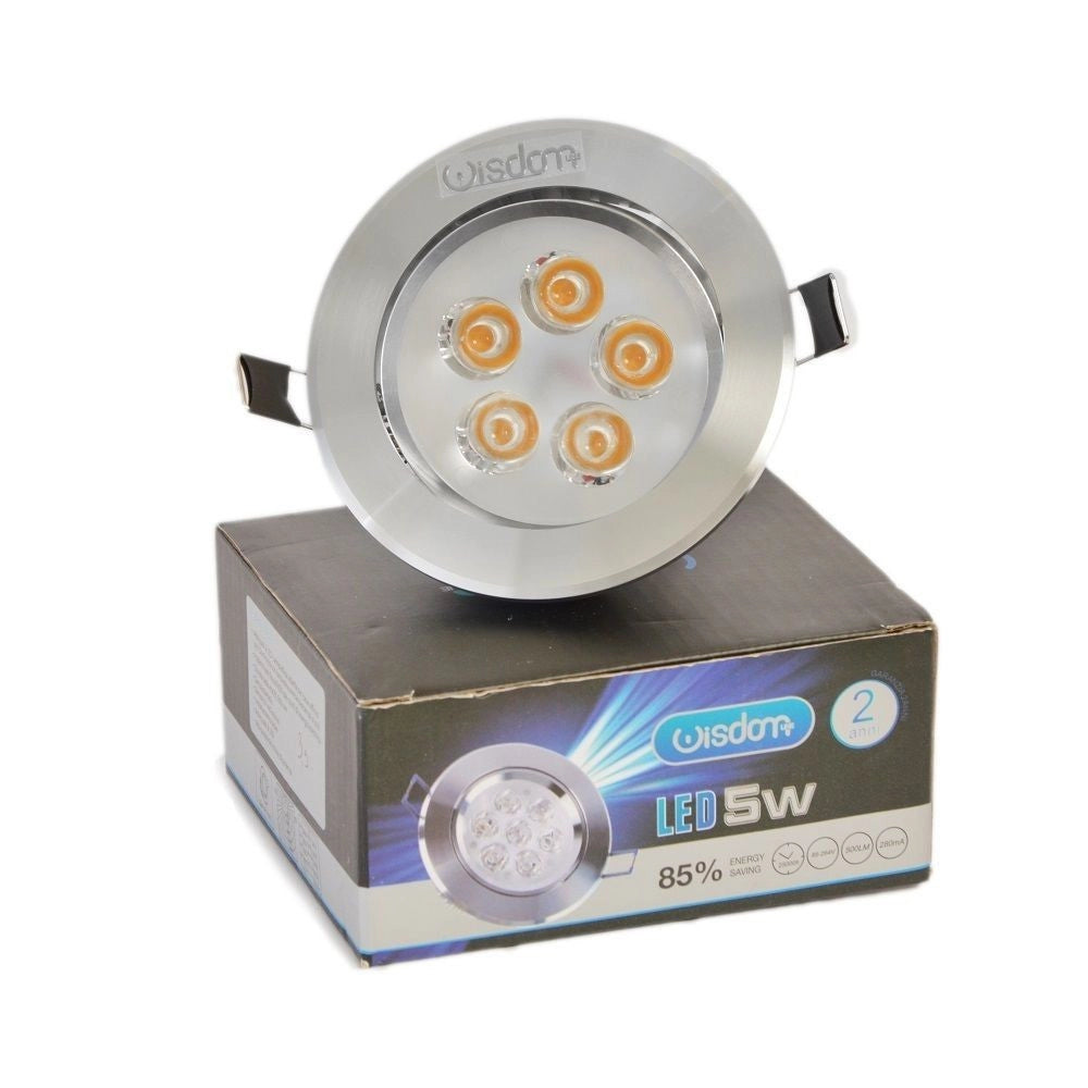 Trade Shop - Faretto A Led Orientabile Da Incasso Wisdom 5w Caldo E Freddo Per Controsoffitta - -bianco Freddo      -