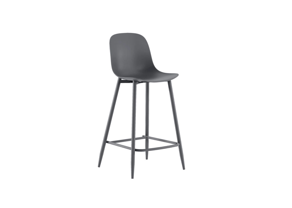 Frida - Sgabello in polipropilene grigio scuro - Set da 4 pz