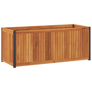 Fioriera | Cassetta per fiori | Vaso da Giardino 110x45x44 cm in Legno Acacia e Acciaio