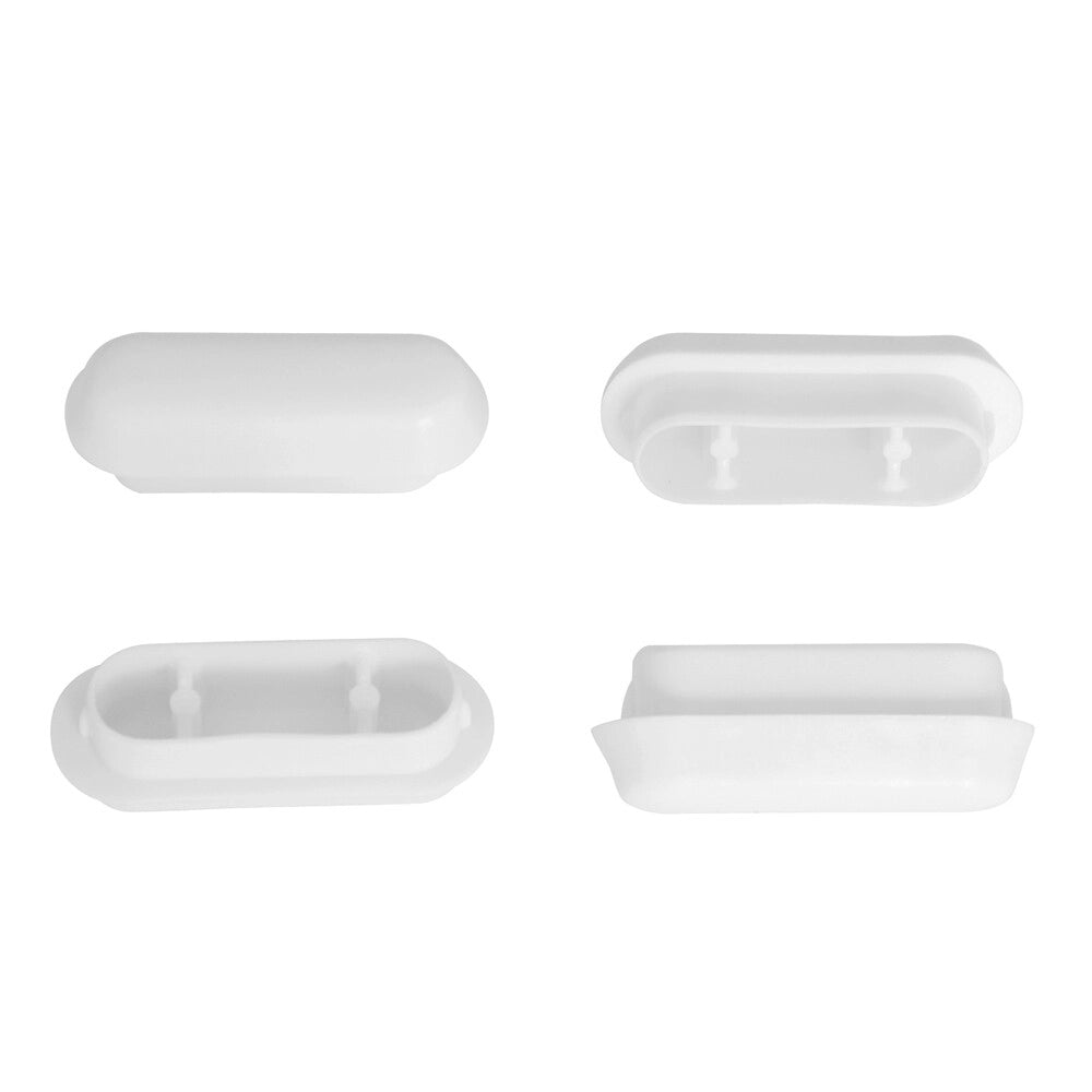 Paracolpi wc ad incastro ovali con superficie a rilievo 45x16 mm in plastica 4 pezzi