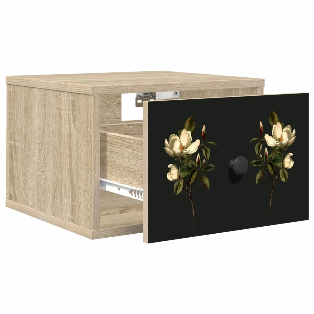 Mobiletto da comodino a parete BREMEN 2 pz Rovere Sonoma 8007502