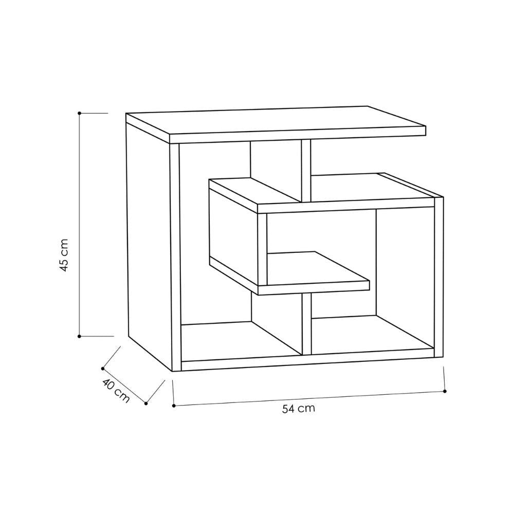 Tavolino da salotto 54x40x45 cm Labirent bianco