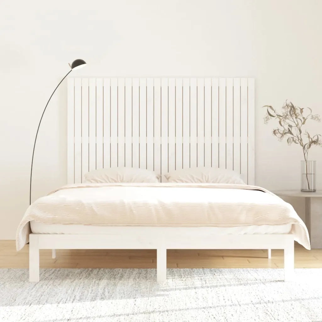 Testiera | Testata da Parete Bianca 166x3x110 cm Legno Massello di Pino