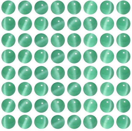 60 pezzi di perle blu-verdi occhi di gatto 6 mm perle rotonde libere per la creazione di accessori, collane, bracciali, orecchini e gioielli.