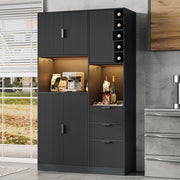 Mobile Cucina Alto con LED, Cassetti e Portabottiglie ¨C MINIMAL ¨C 180x105x40