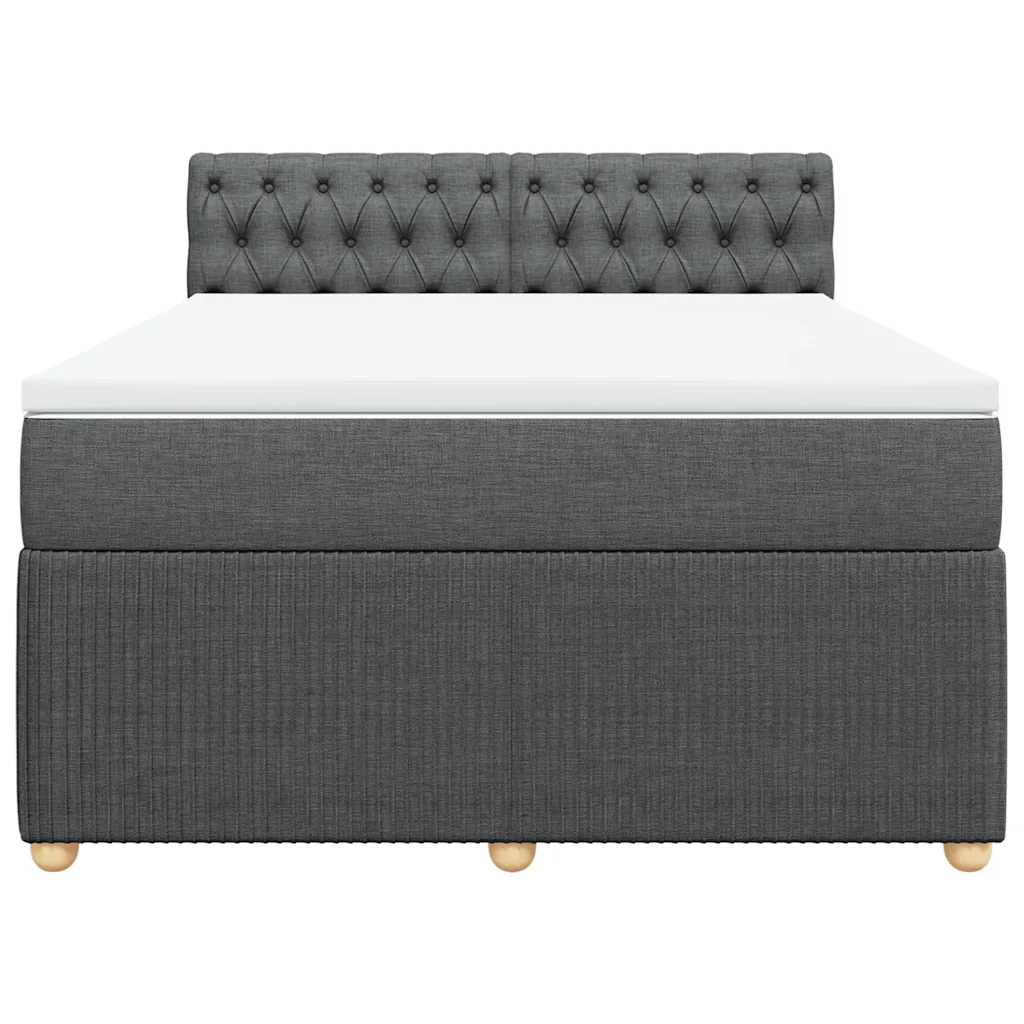 Giroletto a Molle con Materasso Grigio Scuro 140x190 cm Tessuto 3289759