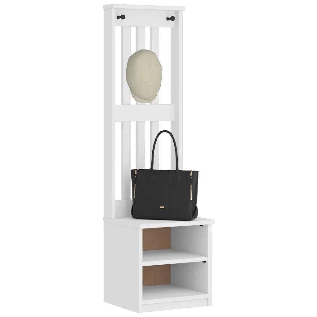 Albero da Ingresso SANDNES Bianco 45x40x159,5 cm Legno di Pino