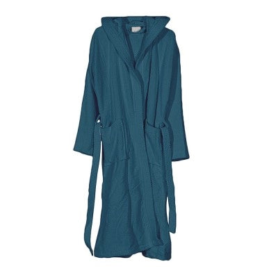 Accappatoio turchese 100% cotone taglia XL con tasche cappuccio e cintura