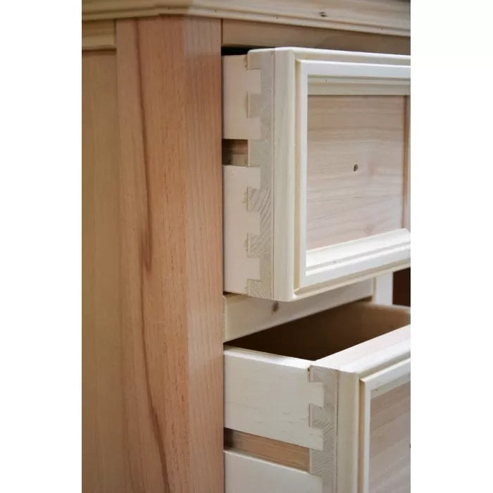 Cassettiera classica in legno grezzo 9 cassetti 70x43x140 - Mobili 2G