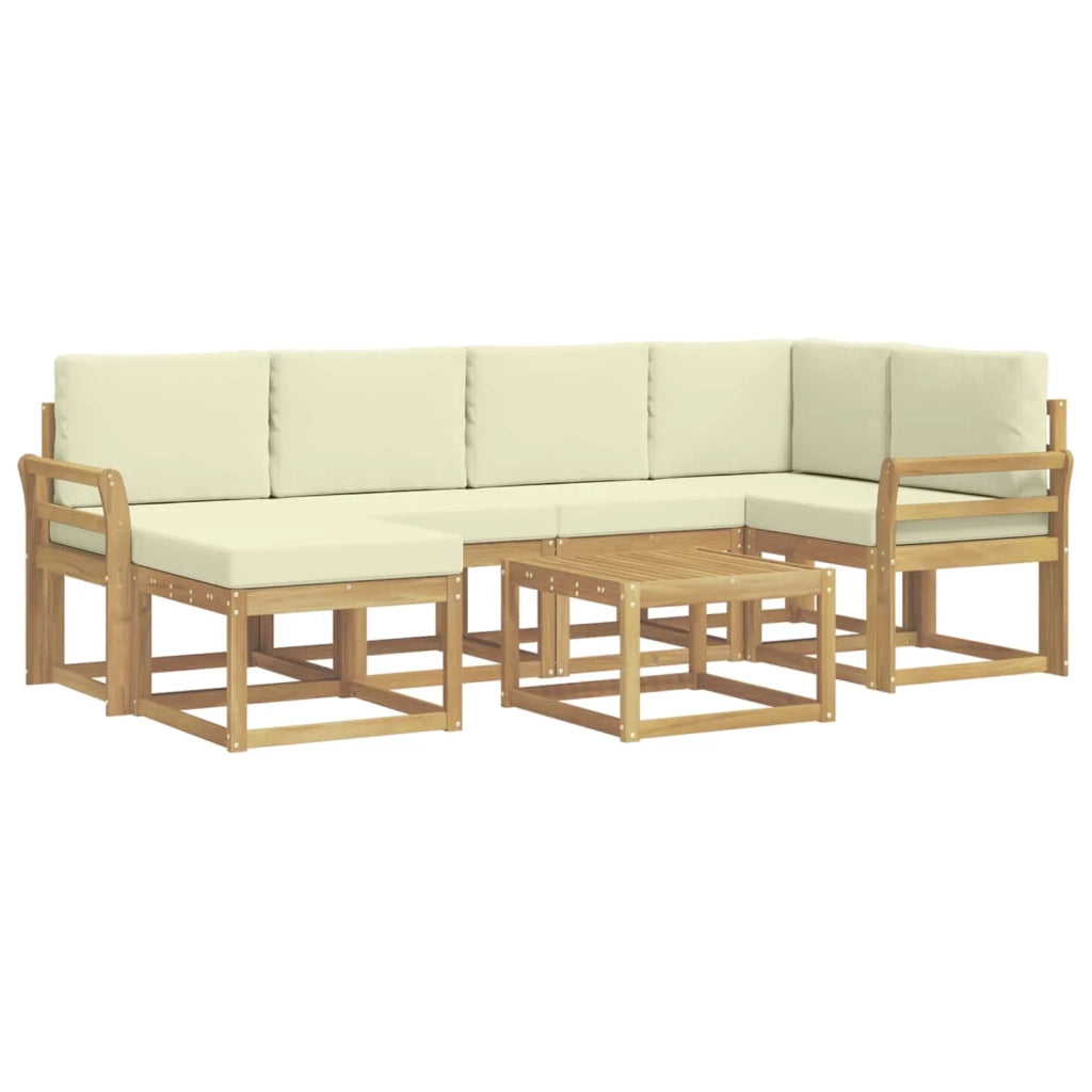 Set di divani da esterno 7 pz Bianco e Crema 3387909