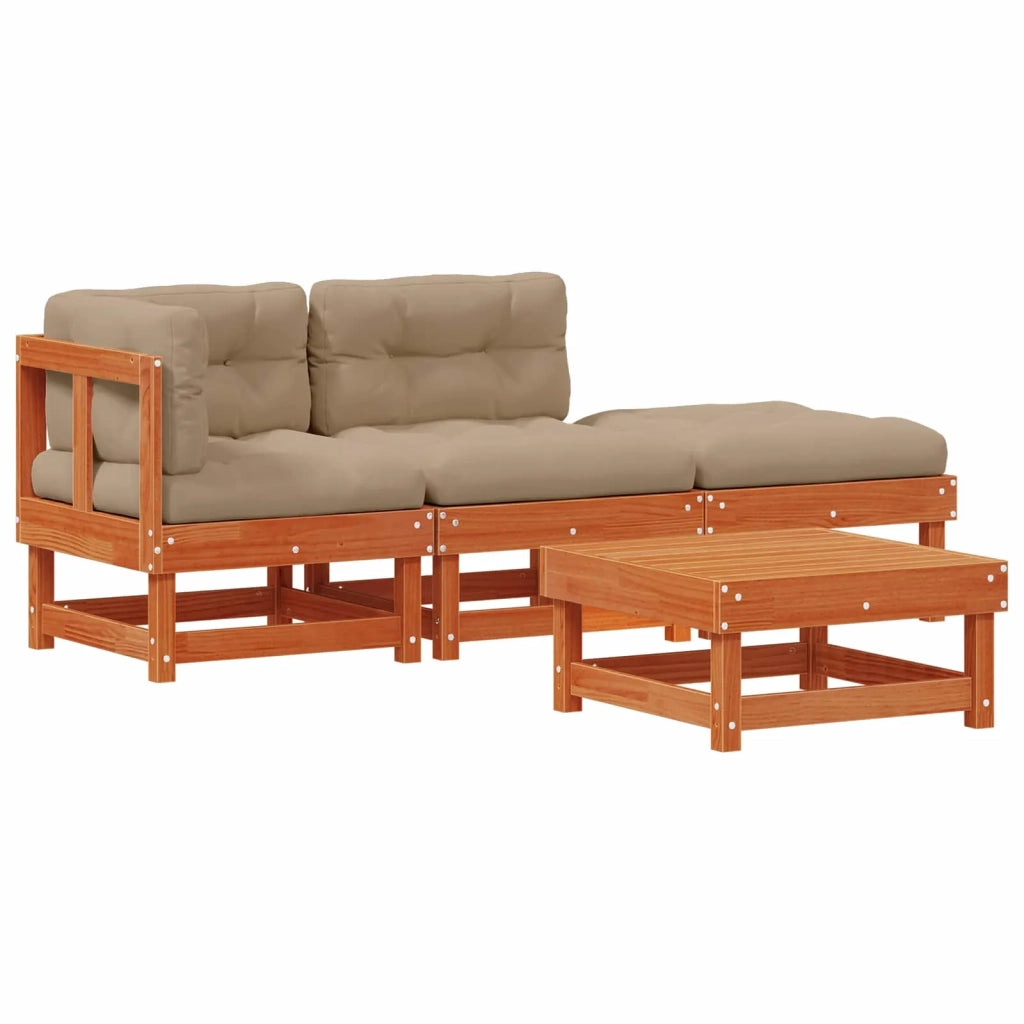 Set Lounge da Giardino 4 pcs Marrone Cerato