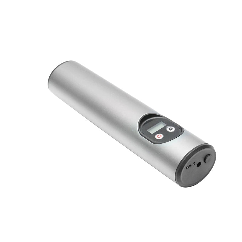Compressore d’aria portatile grigio scuro 12,4V batteria 6000 mAh ricaricabile 250x56x47 mm con accessor