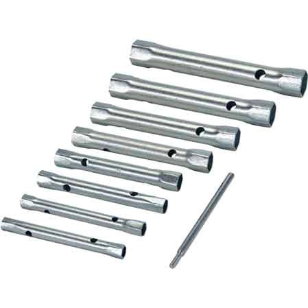SERIE CHIAVI A TUBO DOPPIA 6 pezzi - mm 8x9÷16-17
