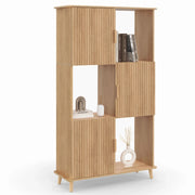 IDMarket - 6 ripiani JULIETTE con doghe in legno color rovere e armadietto