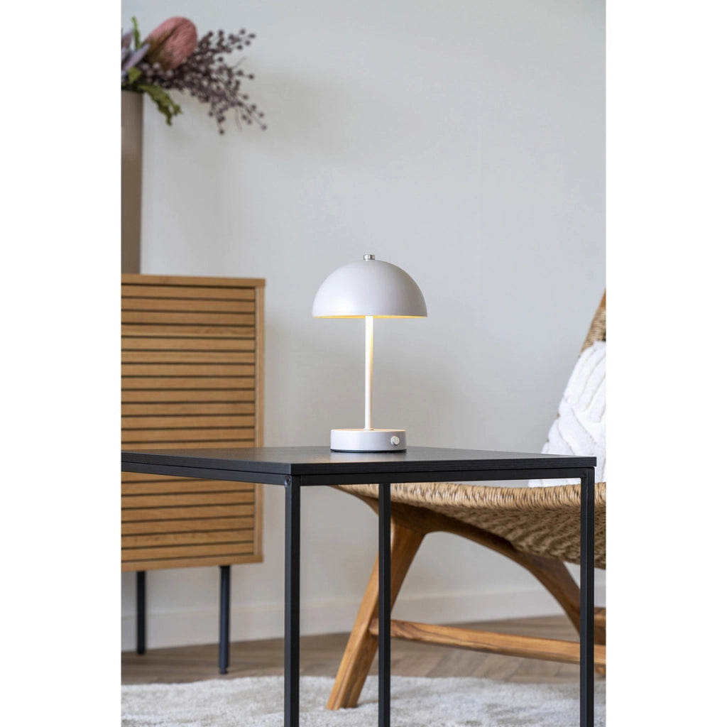Lampada da Tavolo Holt, Beige, Metallo, 15x15x25 cm