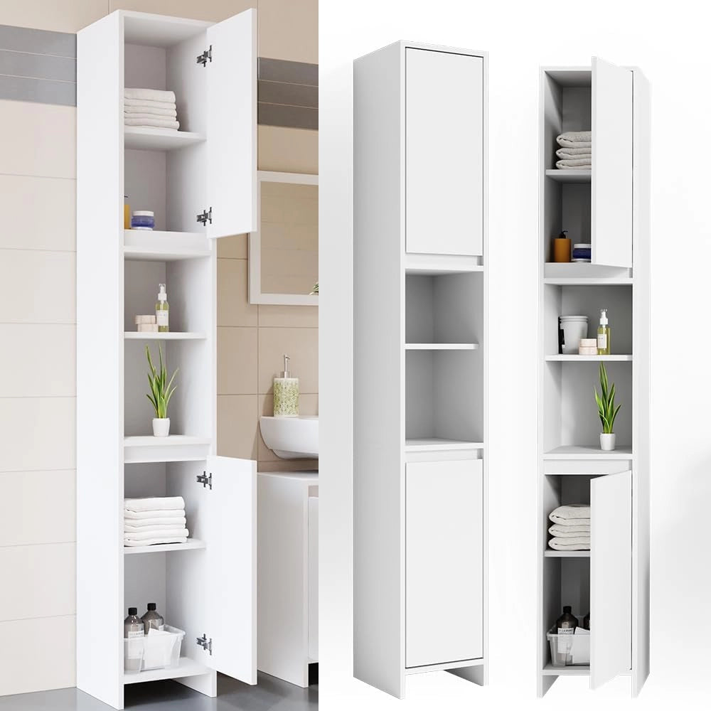 Mobile bagno alto Emma, Bianco, 30 x 190 cm, combinabile con la serie Emma per l'organizzazione in bagno