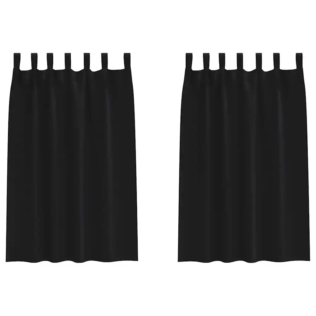 vidaXL Tende con tende 2 pcs Nero Poliestere